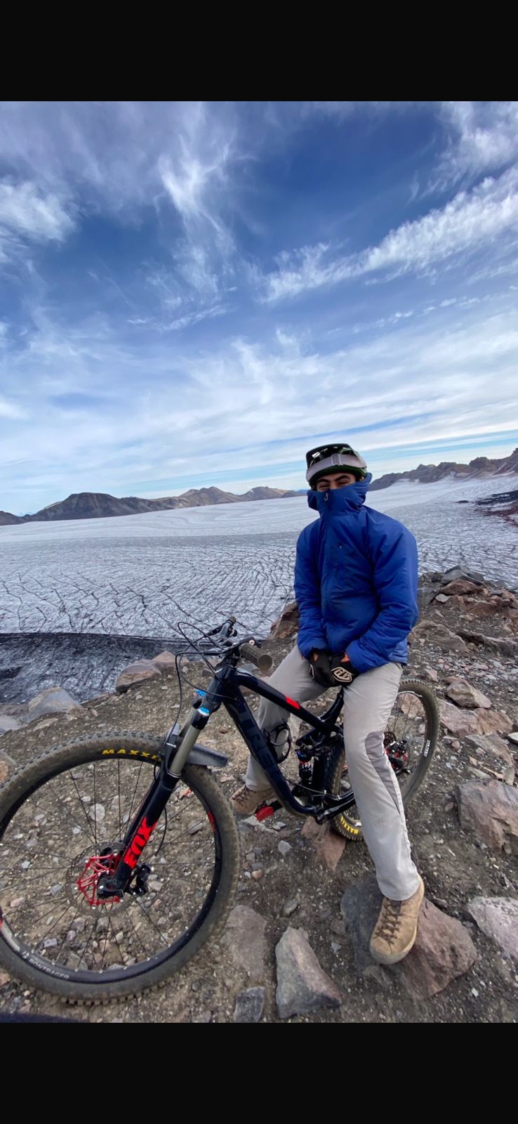 Jeremías — Head Guide AraucaníaWild, mountain biking on glacier